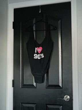 YMI Black "I ♥ the 90's" One-Piece Swimsuit